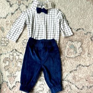 Checkered Shirt, jacket and Blue Pants Set